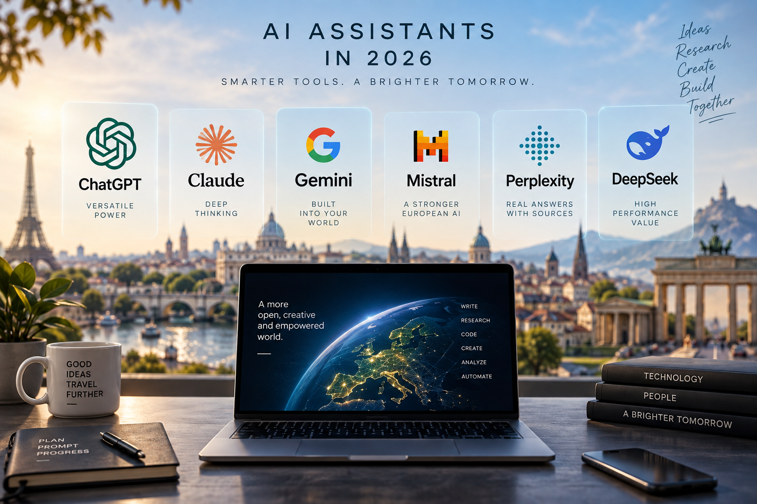Los mejores asistentes de IA en 2026: ChatGPT, Claude, Gemini, Mistral, Perplexity y DeepSeek